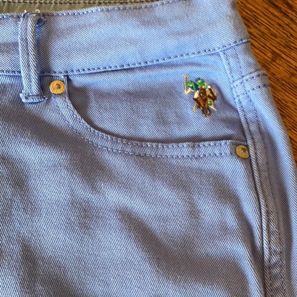 US Polo Sky Blue MIDI Jean-looking Skirt (materials are cotton and spandex) - Picture 3 of 6